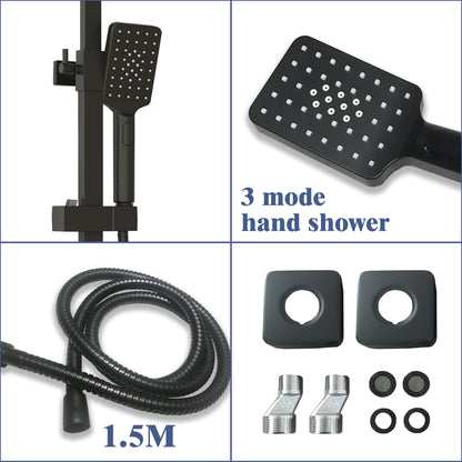 SKY SQUARE BLACK SHOWER SET