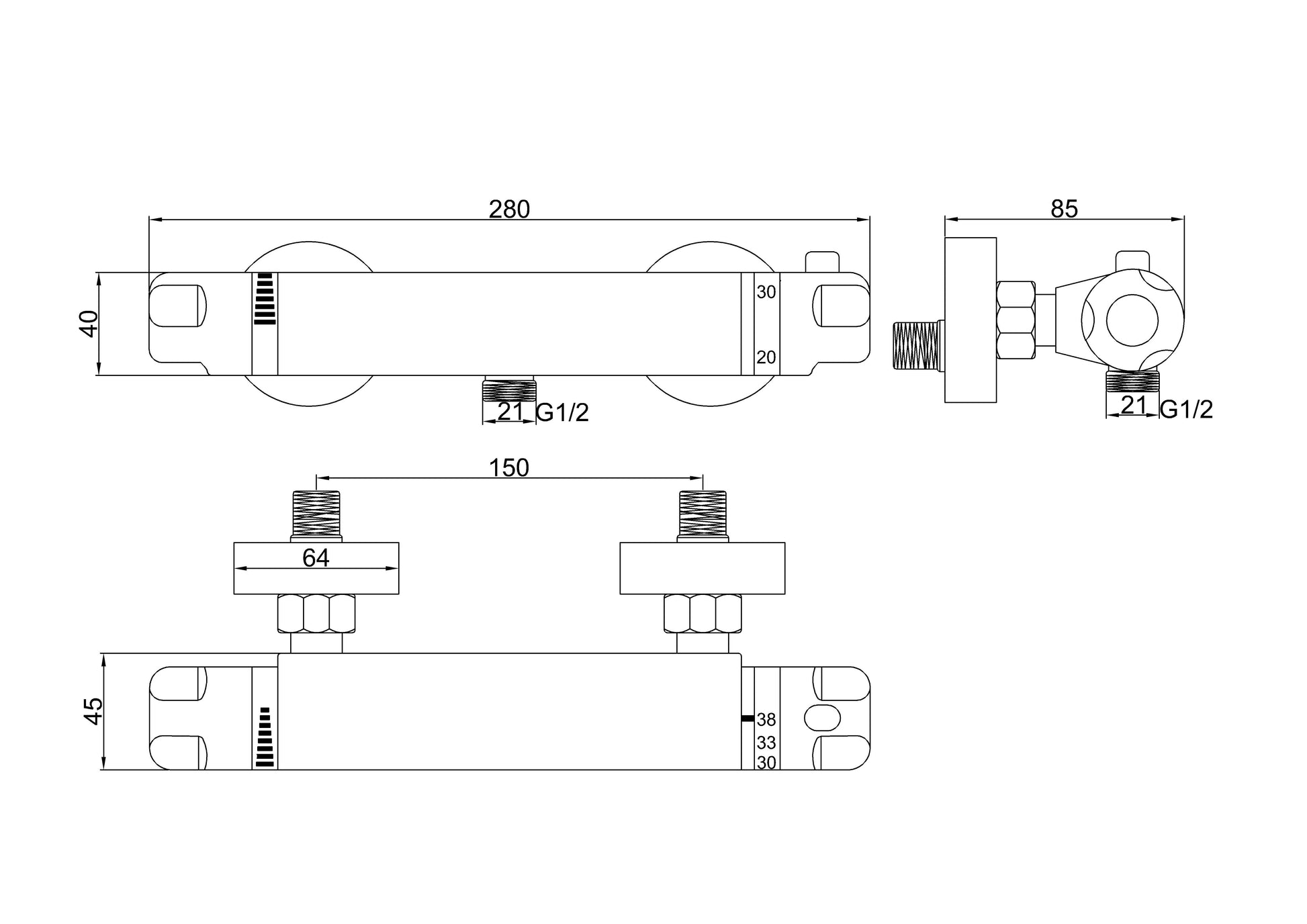 SKY NEW THERMOSTATIC SHOWER VALVE