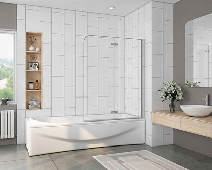 SKY 2 Fold Pivot Hinge Shower Screen 6mm NANO Glass Panel