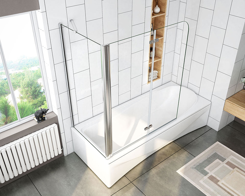 SKY 2 Fold Hinge Pivot Bath Shower Screen Panel 140cm Height