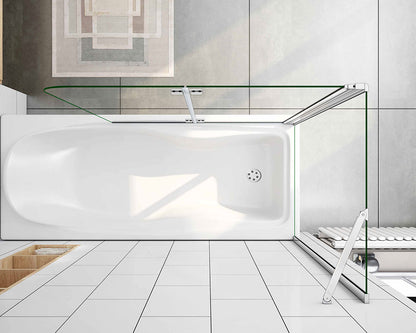 SKY 2 Fold Hinge Pivot Bath Shower Screen Panel 140cm Height