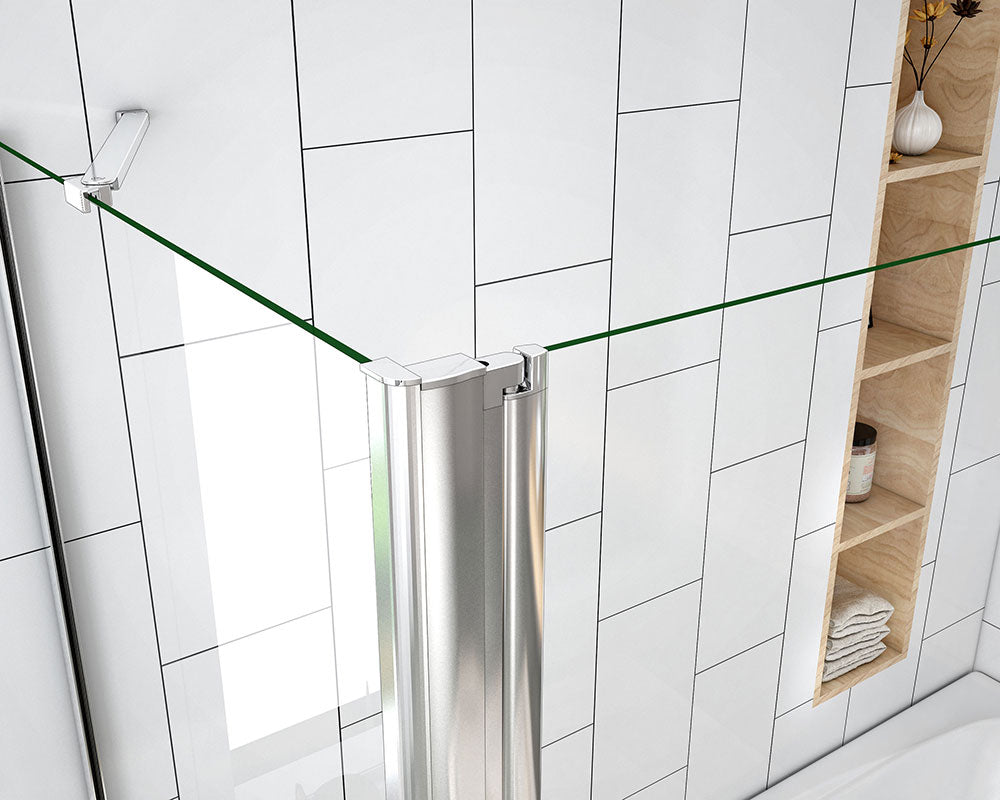 SKY 2 Fold Hinge Pivot Bath Shower Screen Panel 140cm Height