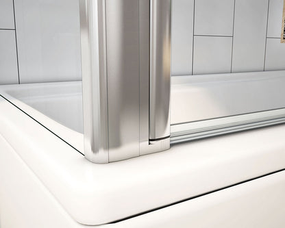 SKY 2 Fold Hinge Pivot Bath Shower Screen Panel 140cm Height