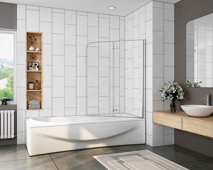 SKY 2 Fold Pivot Hinge Shower Screen 6mm NANO Glass Panel