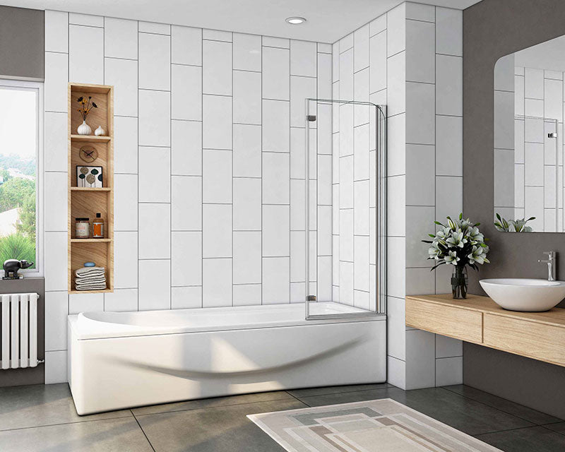 SKY 2 Fold Pivot Hinge Shower Screen 6mm NANO Glass Panel