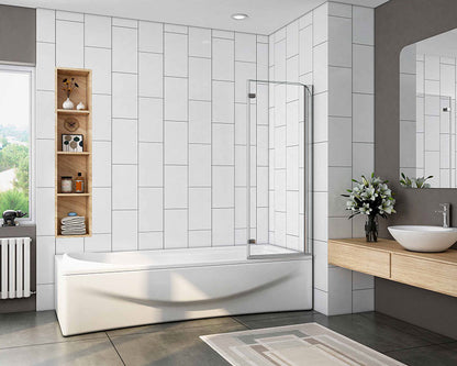 SKY 2 Fold Pivot Hinge Shower Screen 6mm NANO Glass Panel