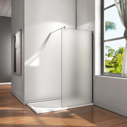 Walk In Wet Room Shower Screen Panel Frosted Tempered Glass