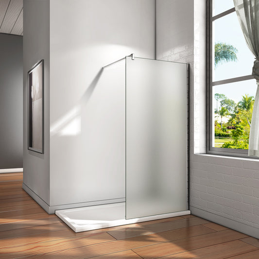 Walk In Wet Room Shower Screen Panel Frosted Tempered Glass