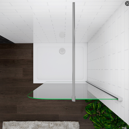 Walk In Shower Screen Panel EasyClean Curved Glass Cubicle 200cm