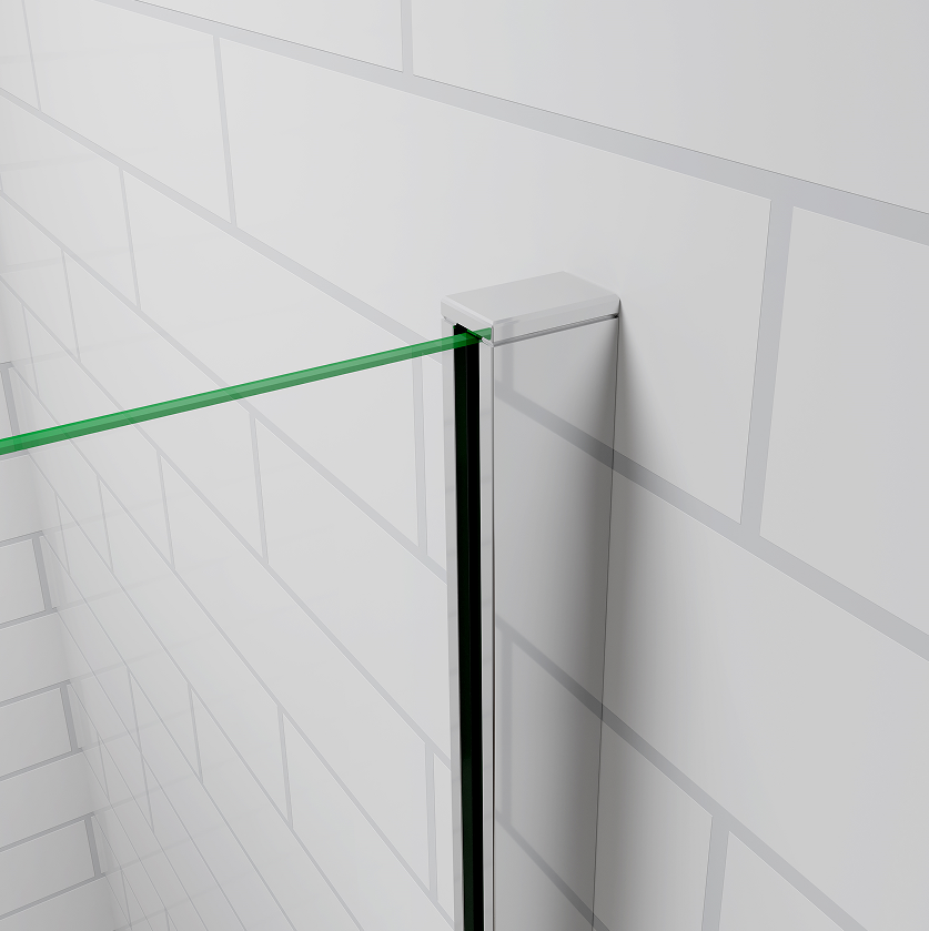 Walk In Shower Screen Panel EasyClean Curved Glass Cubicle 200cm