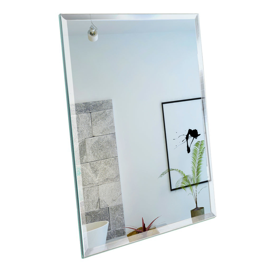 Frameless Plain Wall Mirrors for Bathroom with Wall Hanging Fixings Vertical or Horizontal