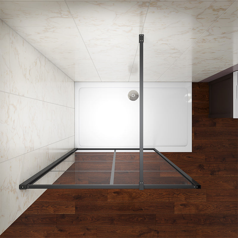 SKY Black Walk in Shower Screen Wet Room 8mm Easy Clean Glass