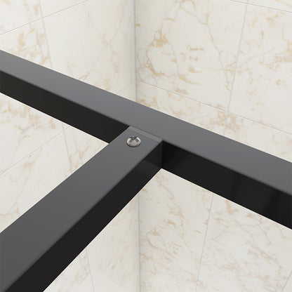 SKY Walk in Shower Enclosure Wet Room Black Frame NANO Glass
