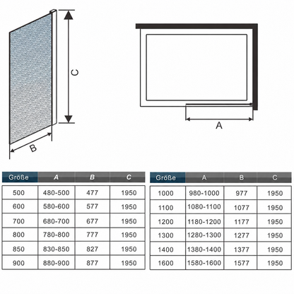 Walk In Wet Room Shower Screen Panel Frosted Tempered Glass