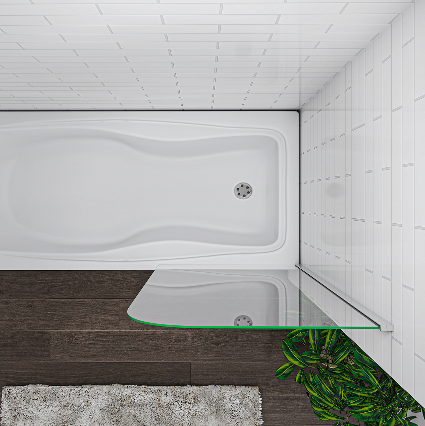SKY Bathroom Fix Bath Shower Screen Glass Panel 70/80x130cm