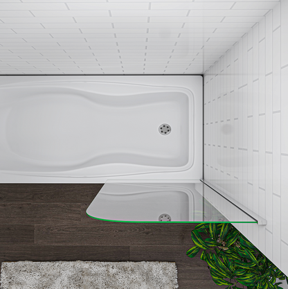 SKY Bathroom Fix Bath Shower Screen Glass Panel 70/80x130cm