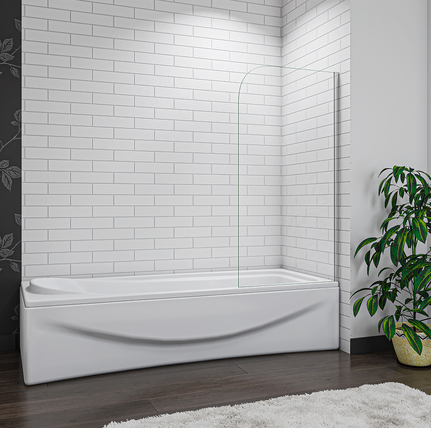 SKY Bathroom Fix Bath Shower Screen Glass Panel 70/80x130cm