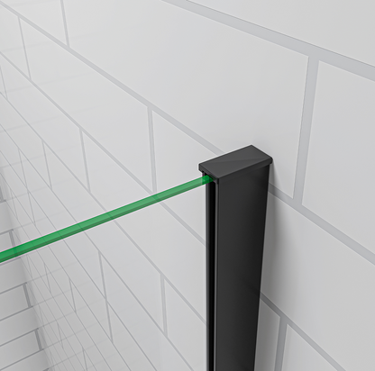 SKY Black Fix Bath Shower Screen Glass Panel 70/80x130cm
