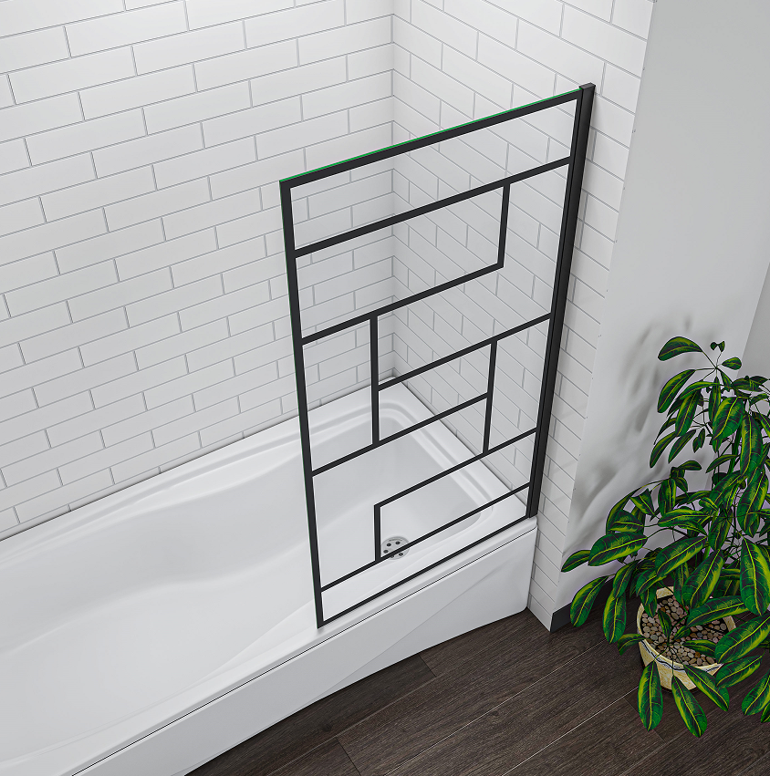 SKY Bathroom Fix Bath Shower Screen Glass Panel 80/90x130cm
