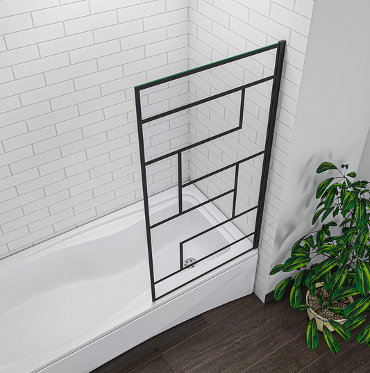 SKY Bathroom Fix Bath Shower Screen Glass Panel 80/90x130cm