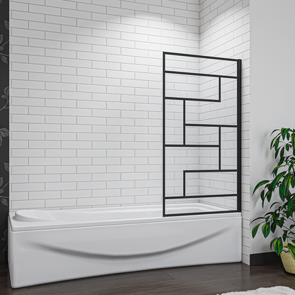SKY Bathroom Fix Bath Shower Screen Glass Panel 80/90x130cm