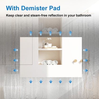 SKY bathroom Bathroom LED Mirror with Bluetooth and 3x Magnifier,3 LED Colors,Memory FunctionAnti-fog,Adjustable Temperature and Brightness
