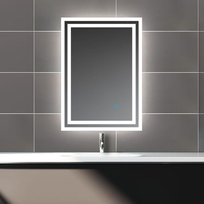 LED Bathroom Mirror with Light Demister Touch Switch Illuminated Wall Mounted