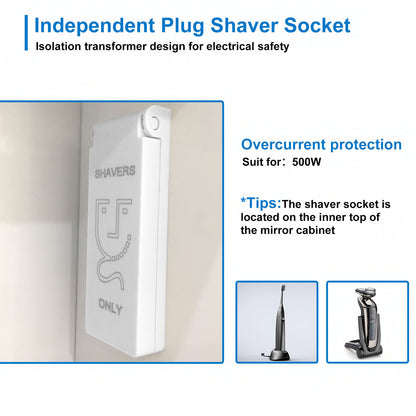 Bathroom Mirror Cabinet with Lights, Shaver Socket, Demister Pad, Touch Switch 450x600mm