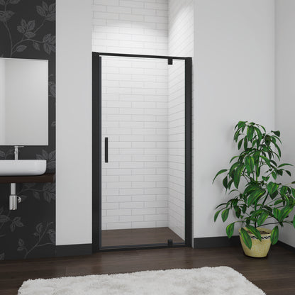 BLACK Frame Pivot Shower Door Enclosure Walk in Safety Glass Screen Cubicle