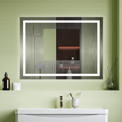 SKY 800 X 600 MM 3 Colour LED Mirror,Anti-fog,Infinitely Dimmable,Power Failure Memory,Touch wall switch