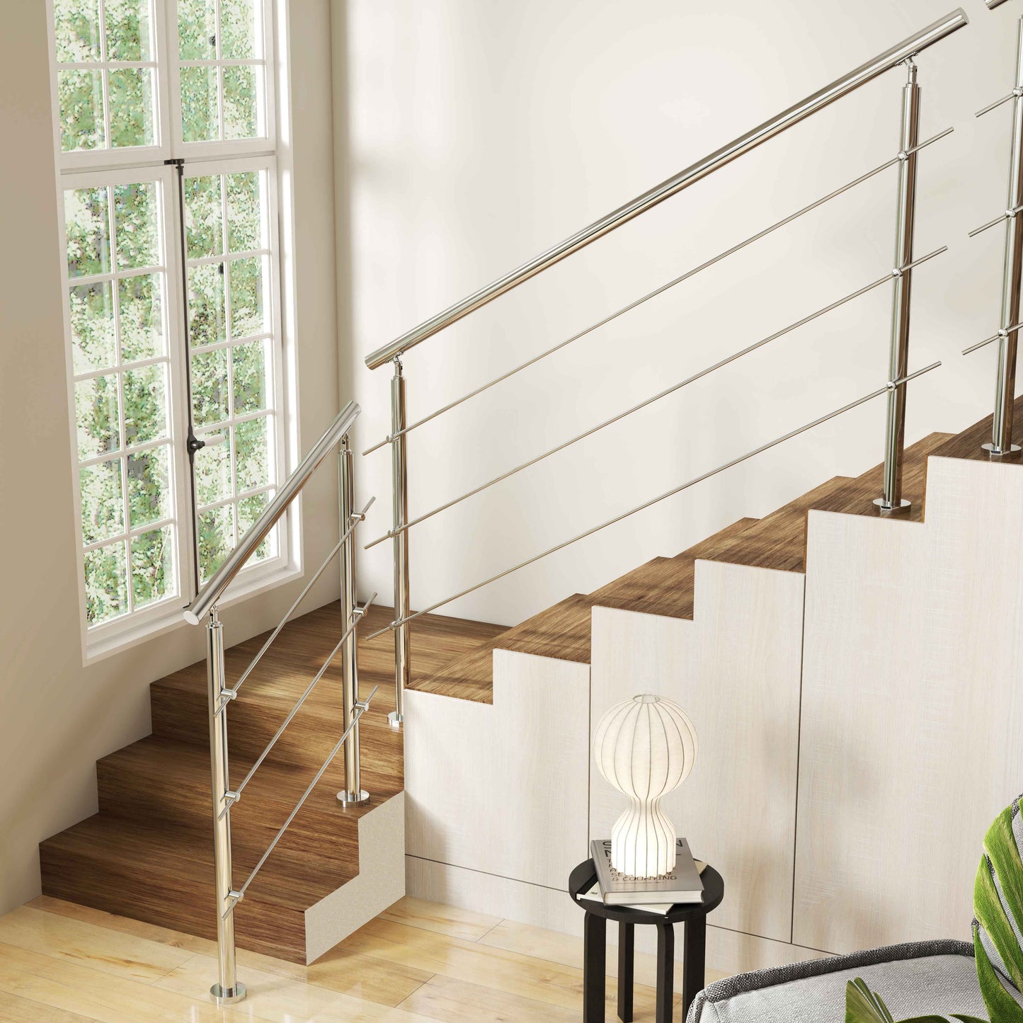 SKY handrail 304 Stainless steel with 3 crossbars Balustrade stair/step 106cm