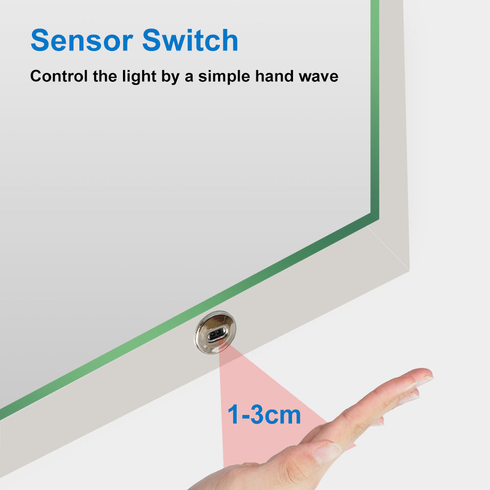 SKY Bathroom LED Frameless Mirror with Motion Sensor Anti Fog