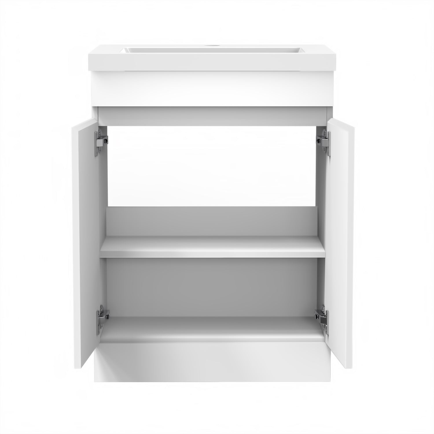 500 600mm Bathroom Vanity Unit with Basin, Freestanding Cabinet Sink, MDF Board, White or Grey