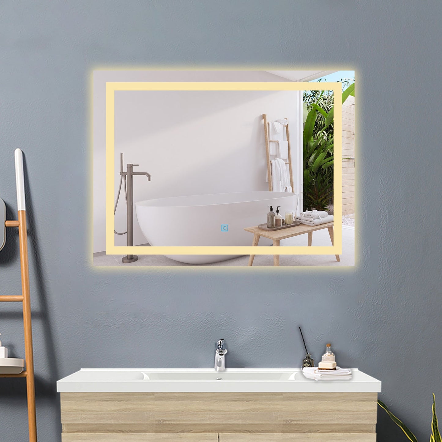 SKY bathroom 3 Colour LED Mirror, Anti-fog, Touch wall switch, Infinitely Dimmable, Power Failure Memory
