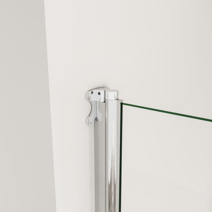 800mm x 1400mm Chrome Pivot bath shower screen temperd glass door panel