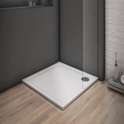 Shower Tray Enclosure Wet Room Slimline Square Rectangle Stone Tray + Free Waste