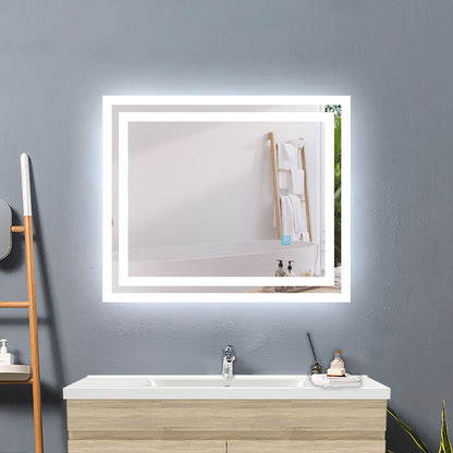 Bathroom Mirror with LED Lights, Touch Switch 600x500 500x600 LED Bathroom Mirror