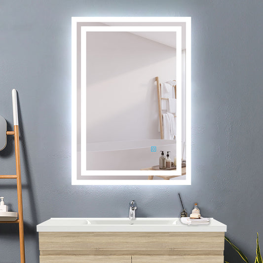 Bathroom LED Mirror, Anti Fog Touch Switch 500x700 700x500mm IP44 Waterproof Dustproof
