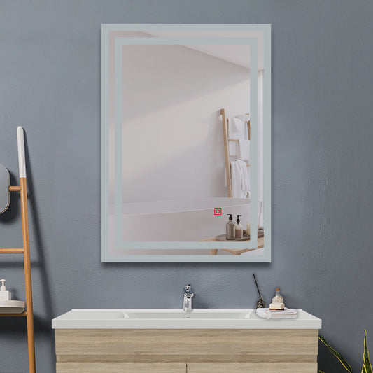 Bathroom LED Mirror, Anti Fog Touch Switch 500x700 700x500mm IP44 Waterproof Dustproof