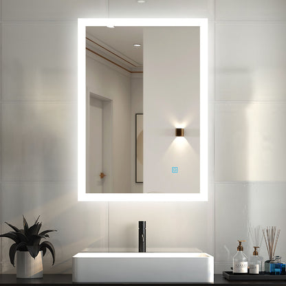 700x500mm LED Bathroom Mirror, Anti Fog Touch Switch Vanity Wall Mounted Vertical or Horizontal