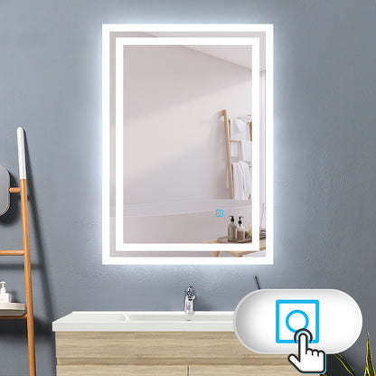 Bathroom LED Mirror, Anti Fog Touch Switch 500x700 700x500mm IP44 Waterproof Dustproof