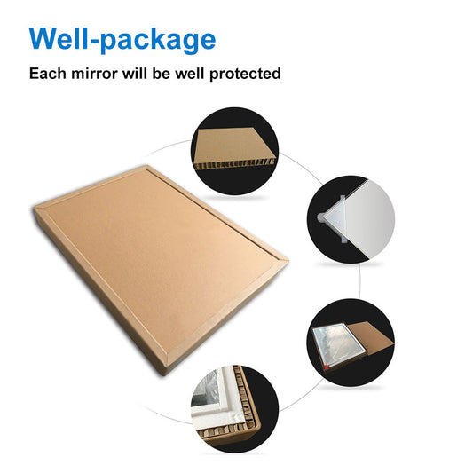 Bathroom Mirror with LED Lights, Dual Touch Switch, Demister Pad, Wall Mounted 500X700MM