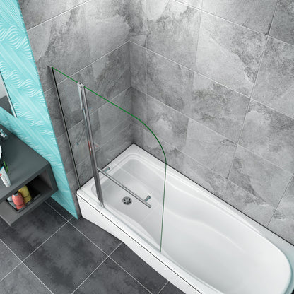 Double Pivot Shower Bath Screen 6mm Easyclean Glass Panel 1000x1400mm