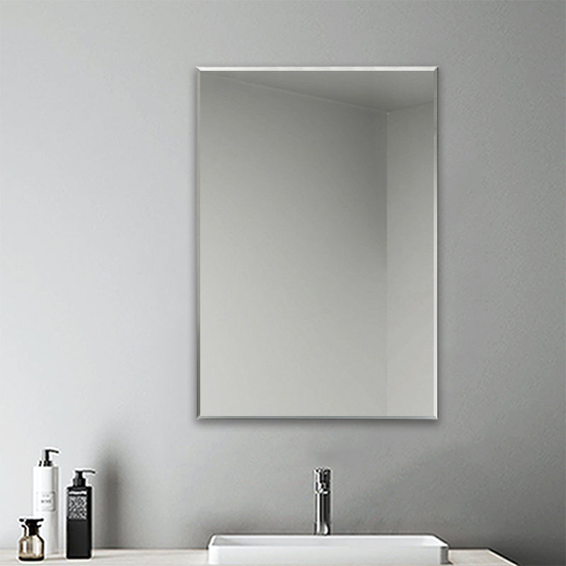 Frameless Plain Wall Mirrors for Bathroom with Wall Hanging Fixings Vertical or Horizontal