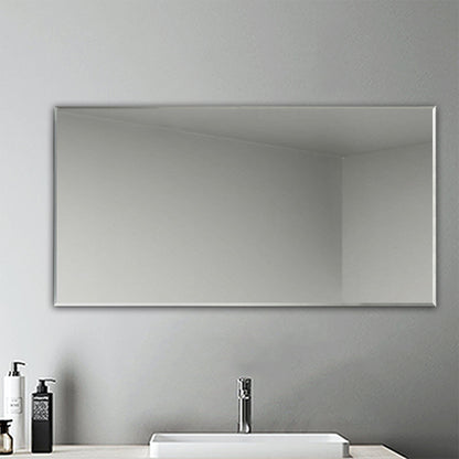 Frameless Plain Wall Mirrors for Bathroom with Wall Hanging Fixings Vertical or Horizontal