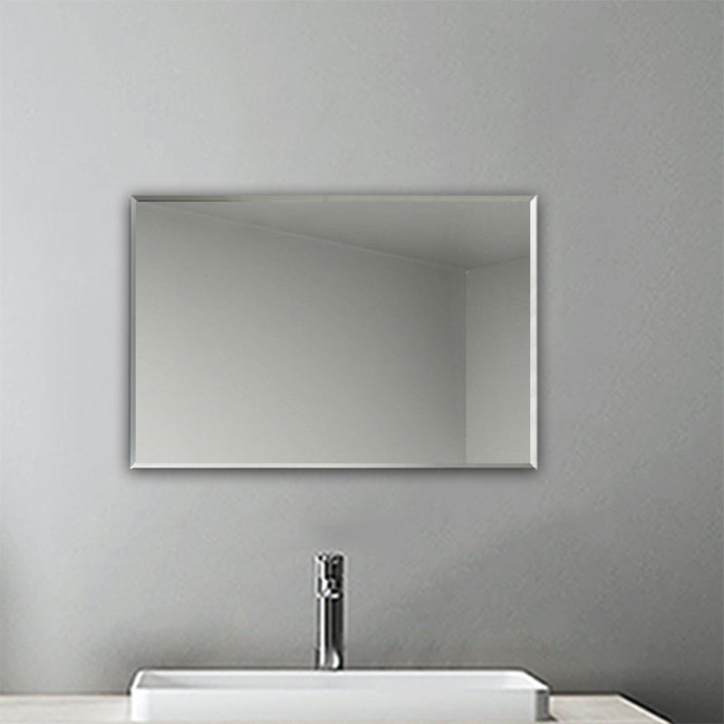 Frameless Plain Wall Mirrors for Bathroom with Wall Hanging Fixings Vertical or Horizontal