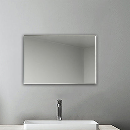 Frameless Plain Wall Mirrors for Bathroom with Wall Hanging Fixings Vertical or Horizontal