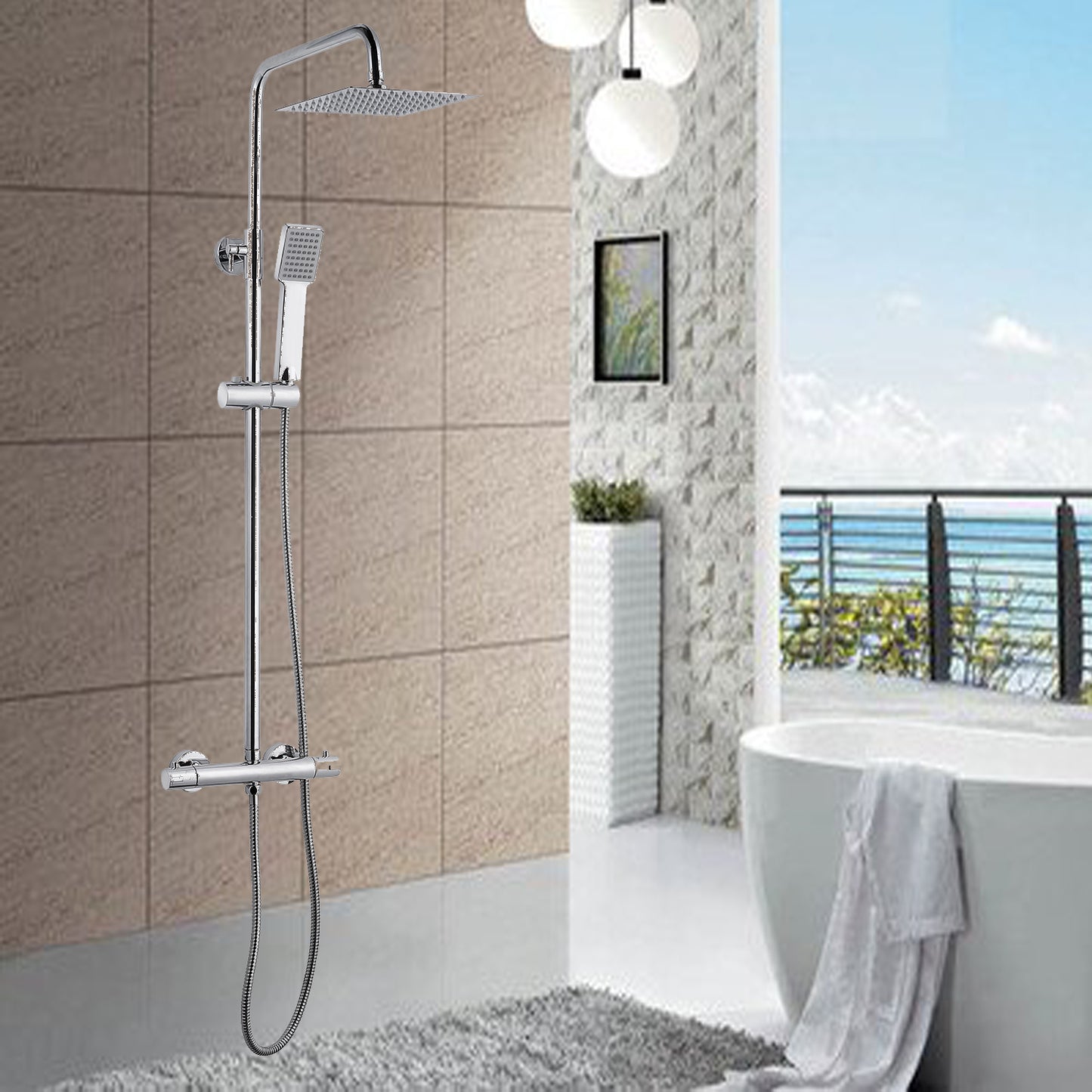 SKY CHROME SILVER SHOWER SET