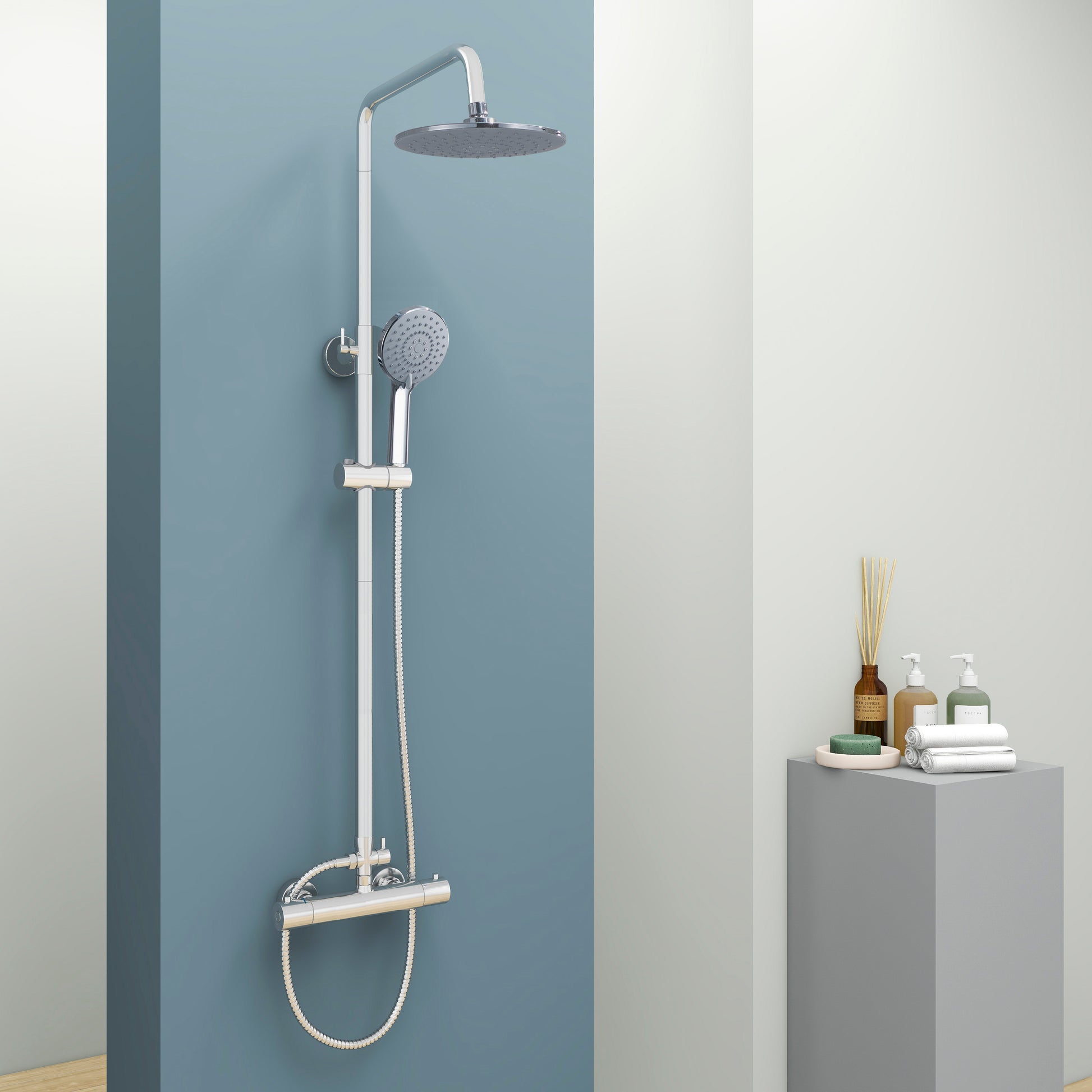 SKY ROUND SILVER SHOWER SET