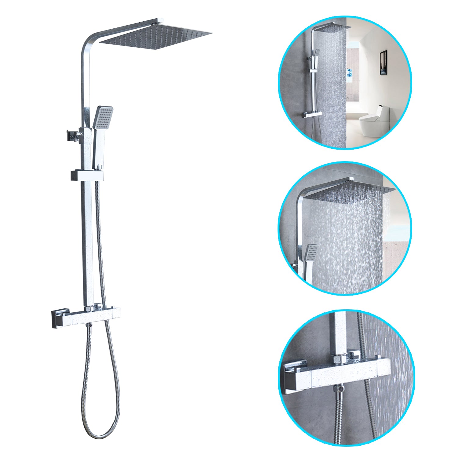 SKY square thermostatic shower set